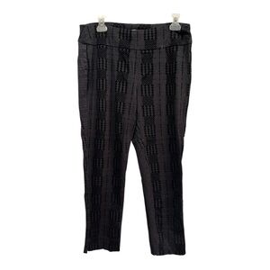 New Directions Black Patterned Pants in size large